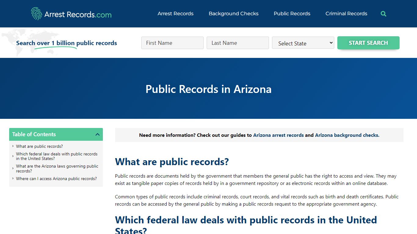Arizona Public Records - Arrest Records.com